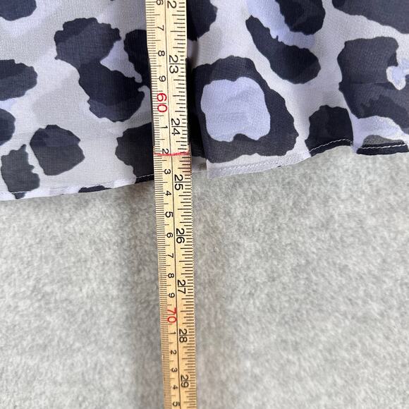 CAbi Leopard Animal Print Blouse Size S Violet Purple Peplum Chiffon Top 5536 - Picture 10 of 10